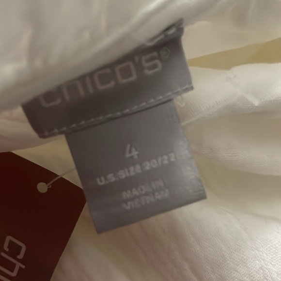 Chicos midi dress flutter sleeve white linen dress - NWT! - Picture 9 of 9